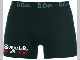 Svetu JeBe čierne trenírky BOXER s tlačeným logom, top kvalita 95%bavlna 5%elastan